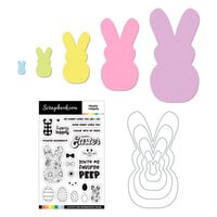 Scrapbook.com - Decorative Die and Photopolymer Stamp Set - Hippity Hoppity and Nested Peeps