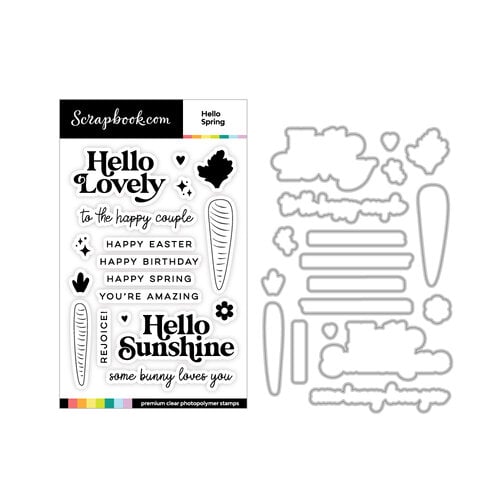 Scrapbook.com - Decorative Die and Photopolymer Stamp Set - Hello Spring