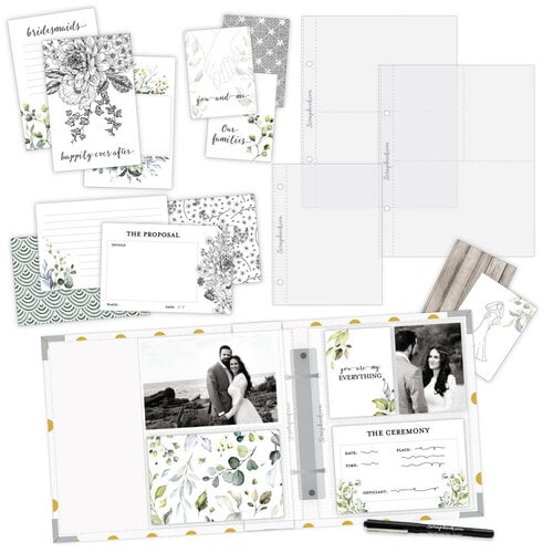Scrapbook.com - Simple Scrapbooks - Wedding - Complete Kit with White and Gold Foil Dot Album