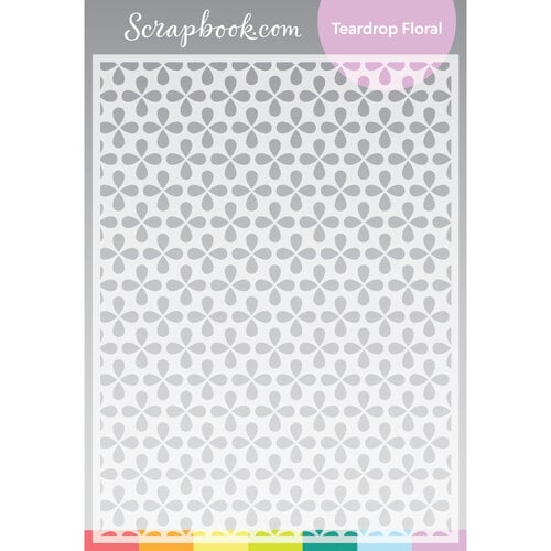 Scrapbook.com - Stencils - Teardrop Floral - 6x8