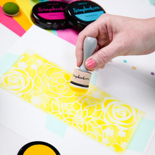 Scrapbook.com - Stencils - Slimline - Flower Garden - 4x9