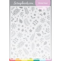 Scrapbook.com - Stencils - Winter Floral - 6x8