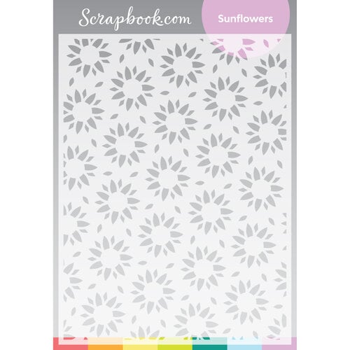 Scrapbook.com - Stencils - Sunflowers - 6x8