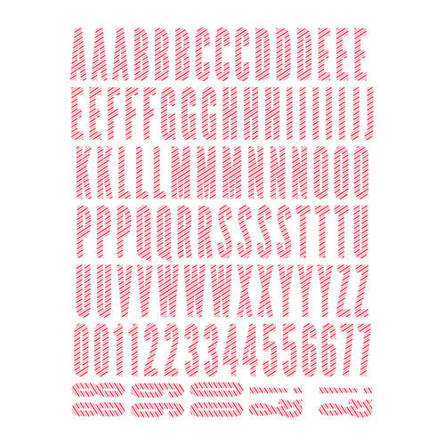Scrapbook.com - Alphabet Sticker Sheet - Peppermint Stripes