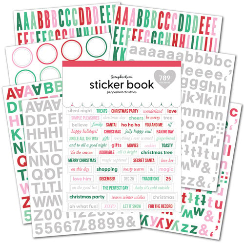 Scrapbook.com - Sticker Book - Peppermint Christmas with Silver Foil Accents