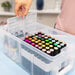 Scrapbook.com - Multi-Craft Storage Bin - with 3 Dividers and Removable Brush and Marker Holder Grid