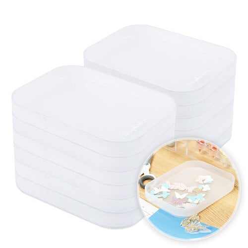 Frosted Plastic Set of 6 Photo Storage Containers In Storage Box