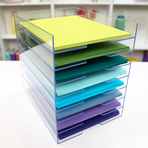  Modern 8.5x11 Stackable Paper Trays - Clear - 4 Pack