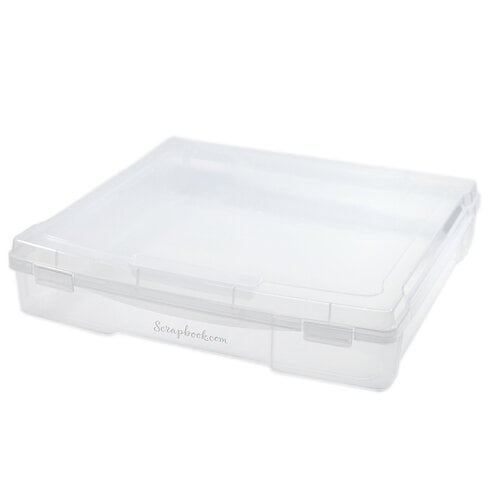 12” x 12” Plastic Scrapbook Storage Case by Simply Tidy- Portable Case for  Documents, Papers, Sewing, Crafts - Bulk 12 Pack