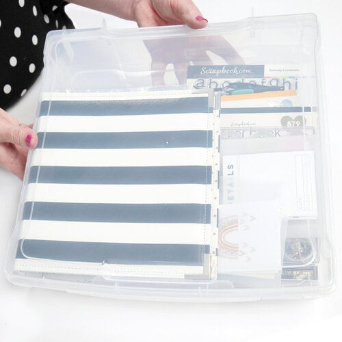 A4 File Project Case Plastic Scrapbook Storage Box Container Clear