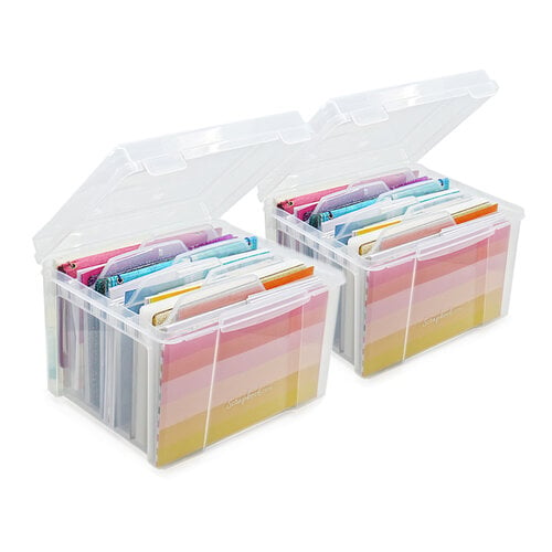 Clear Craft Storage - with 6 Tabbed Dividers each - 2 Pack