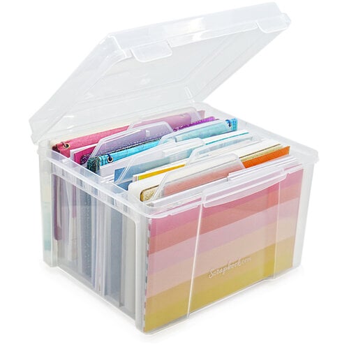 Clear Craft Storage Box - with 6 Tabbed Dividers 