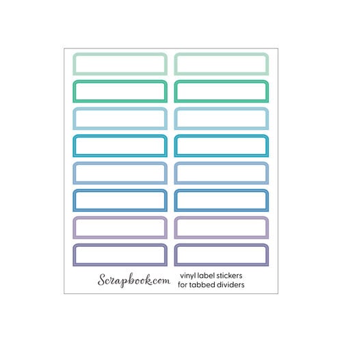 Scrapbook.com - Tabbed Dividers with Labels - 4x6 - Cools - 8 Piece Set