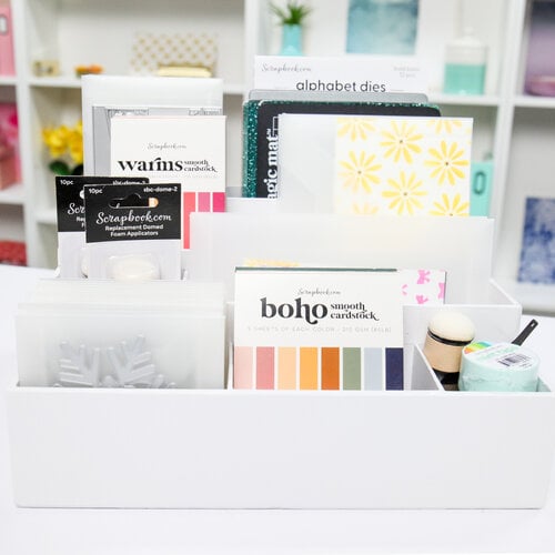 Scrapbook.com - Craft Room Basics - Large Stadium Organizer - 9 Compartments - White Scrapbook.com - Craft Room Basics - Large Stadium Organizer - 9 Compartments - White