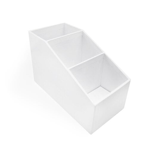 Scrapbook.com - Craft Room Basics - Tall Skinny Stadium Organizer - 3 Compartments - White