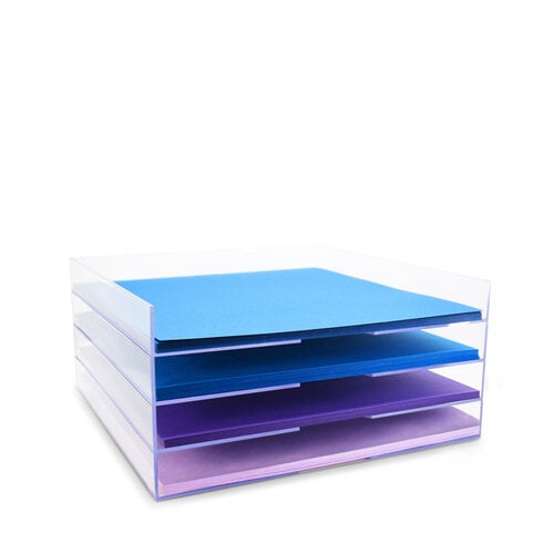 Scrapbook.com - Modern 12x12 Stackable Paper Trays - Clear - 4 Pack