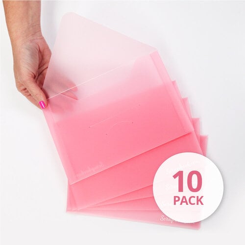 Pink Storage Envelopes - Plastic - 6 x 8.75 - Medium - 10 Pack 