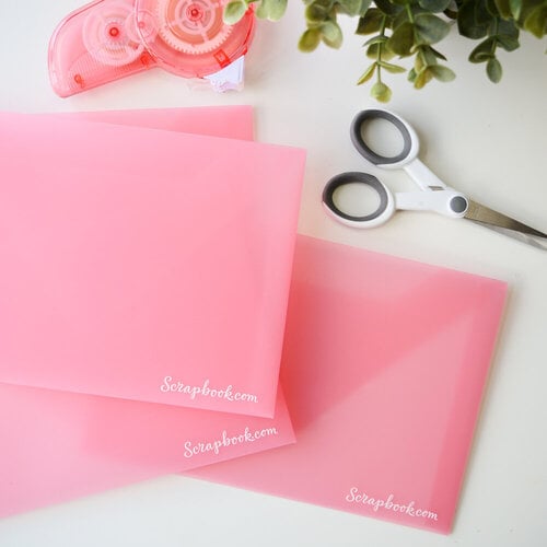  Pink Storage Envelopes - Plastic - 6 x 8.75 - Medium - 10  Pack
