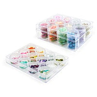 Scrapbook.com - Embellishment Jars - 24 Pieces with Storage Cases - Large and Mini Bundle