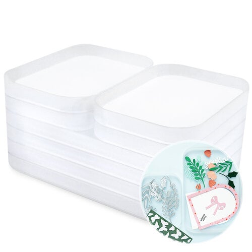 Scrapbook.com - Stack-n-Sort Trays - Small and Large - Frost - 8 Pack