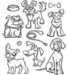 Tim Holtz - Framelits Dies and Cling Mounted Rubber Stamps - Crazy Dogs - Complete Kit