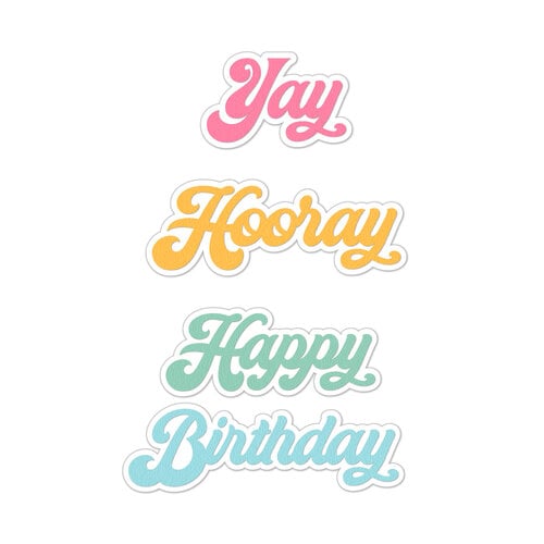 Scrapbook.com - Decorative Die Set - Birthday Sentiments