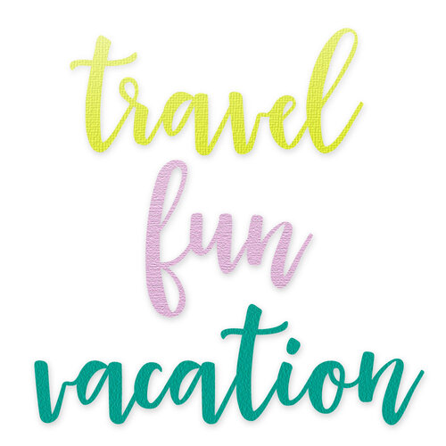 Scrapbook.com - Decorative Die Set - Travel and Vacation Sentiments