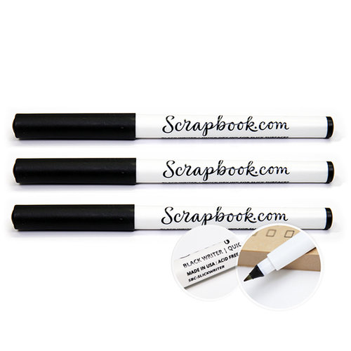 Scrapbookcom Fine Point Slick Writer Pen Black 3 Pack Set