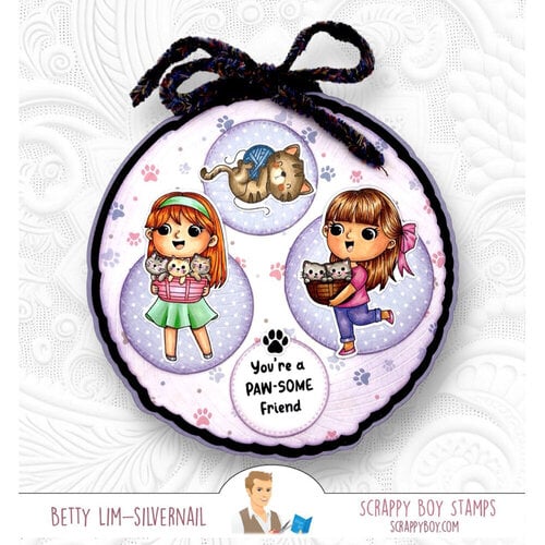 Scrappy Boy Stamps - Clear Photopolymer Stamps - Cute Girls Cat Lovers Scrappy Boy Stamps - Clear Photopolymer Stamps - Cute Girls Cat Lovers
