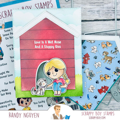 Scrappy Boy Stamps - Dies - Cute Kids Dog Lovers Scrappy Boy Stamps - Dies - Cute Kids Dog Lovers