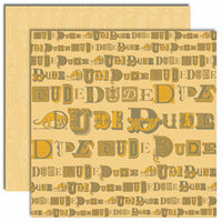 Scribble Scrabble - Double-Sided Paper - Dude-Alls Collection by Cynthia Coulon - Dudes Orange Waves, CLEARANCE