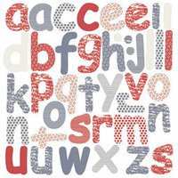 Scribble Scrabble - Scribbled A-2-Z 12x12 Diecut Alphabet - Yankee Doodle Collection by Cynthia Coulon - Yankee Doodle