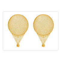 Studio Calico - Documentary Collection - Rub Ons - Hot Air Balloon - Mustard, CLEARANCE