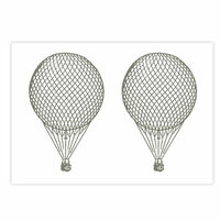 Studio Calico - Documentary Collection - Rub Ons - Hot Air Balloon - Gray, CLEARANCE