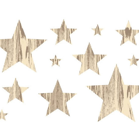 Studio Calico - Elementary Collection - Rub Ons - Stars - Woodgrain