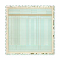 Studio Calico - Elementary Collection - 12 x 12 Die Cut Paper - Blue Ledger, CLEARANCE