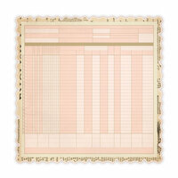 Studio Calico - Elementary Collection - 12 x 12 Die Cut Paper - Pink Ledger