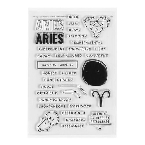 Studio Calico - Clear Photopolymer Stamps - Aries Horoscope