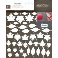 American Crafts - Studio Calico - Yearbook Collection - Thickers - Mistable Fabric Stickers - Leaves - White