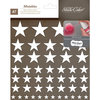 American Crafts - Studio Calico - Yearbook Collection - Thickers - Mistable Fabric Stickers - Stars - White