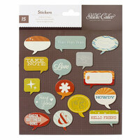 American Crafts - Studio Calico - Darling Dear Collection - 3 Dimensional Stickers - Printed Chipboard - Speech Bubbles