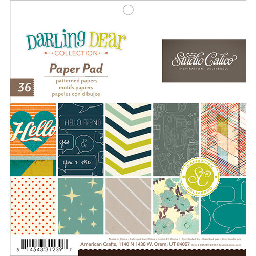 American Crafts - Studio Calico - Darling Dear Collection - 6 x 6 Paper Pad