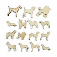 American Crafts - Studio Calico - Here and There Collection - Wood Veneer Pieces - Dogs