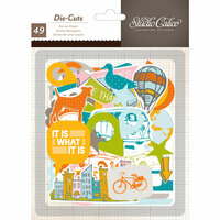 American Crafts - Studio Calico - Here and There Collection - Die Cut Cardstock Shapes