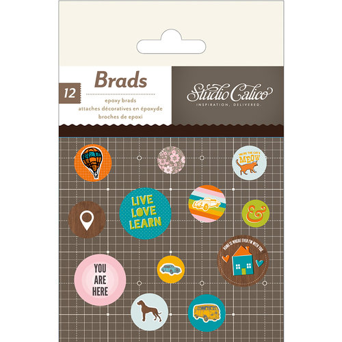 American Crafts - Studio Calico - Here and There Collection - Epoxy Brads