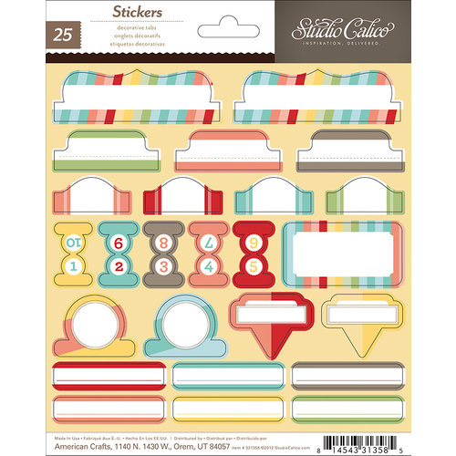 American Crafts - Studio Calico - Snippets Collection - Cardstock Stickers