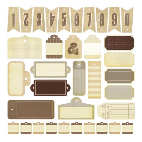 Studio Calico - Classic Calico Collection - Die Cut Cardstock Pieces - Tags