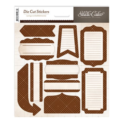Studio Calico - Classic Calico Collection - Cardstock Stickers - Labels - Brown