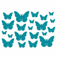 Studio Calico - Memoir Collection - Rub Ons - Butterflies - Teal