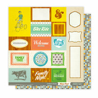 Studio Calico - Home Front Collection - 12 x 12 Double Sided Paper - Odds and Ends, CLEARANCE